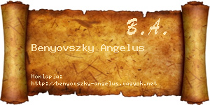 Benyovszky Angelus névjegykártya